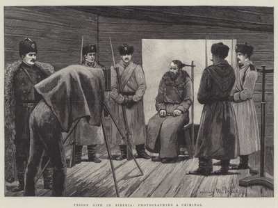 Gevangenisleven in Siberië, een Crimineel fotograferen door Julius Mandes Price